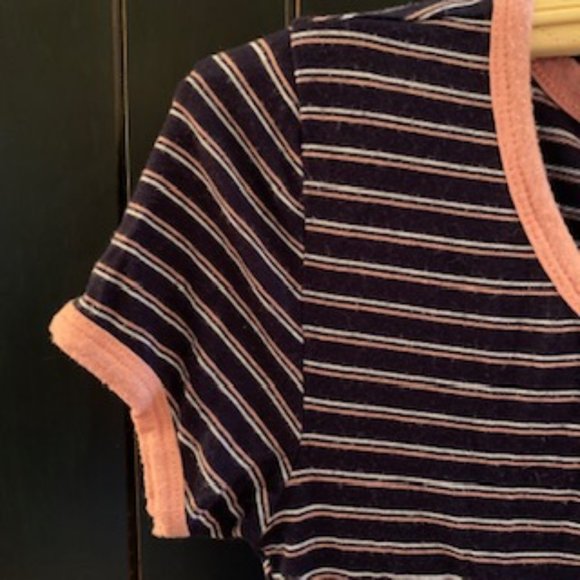 Navy pink and white striped top - Picture 4 of 6